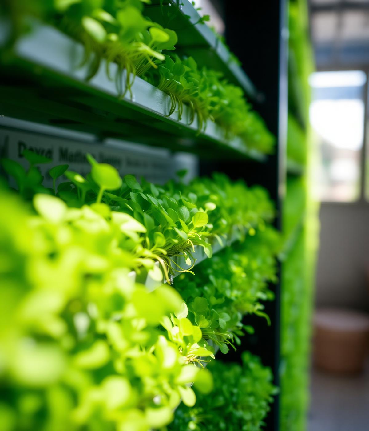 Microgreens growing on a Farmwall